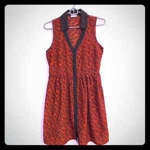Cute red patterned dress. SZ Small